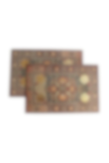 Brown Handcrafted Persia Table Placement Mats (Set of 6) by Karo