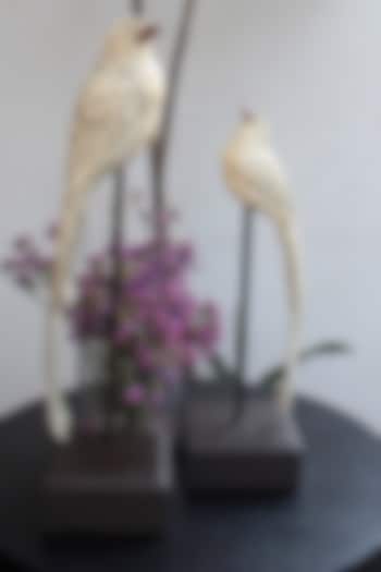 White Handcrafted Bird Sculpture Showpieces by Karo