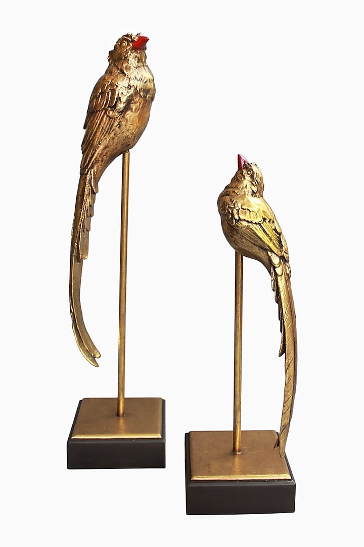 Gold Handcrafted Bird Sculpture Showpieces by Karo