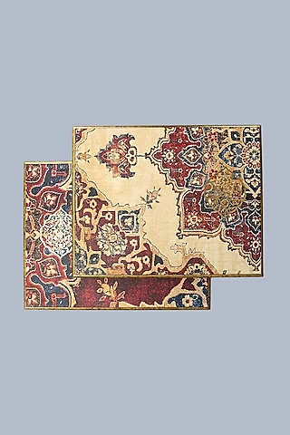 Maroon Handcrafted Abeer Trivets (Set of 2) by Karo