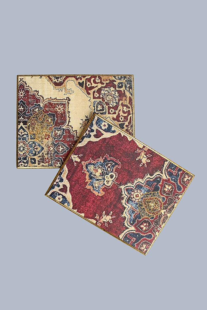 Maroon Handcrafted Abeer Trivets (Set of 2) by Karo at Pernia's Pop Up Shop
