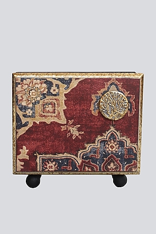 Maroon Handcrafted Abeer Tissue Box by Karo