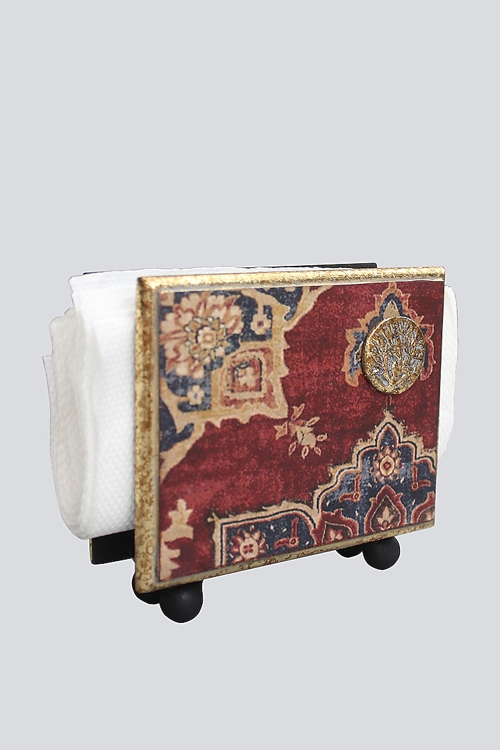 Maroon Handcrafted Abeer Tissue Box by Karo at Pernia's Pop Up Shop