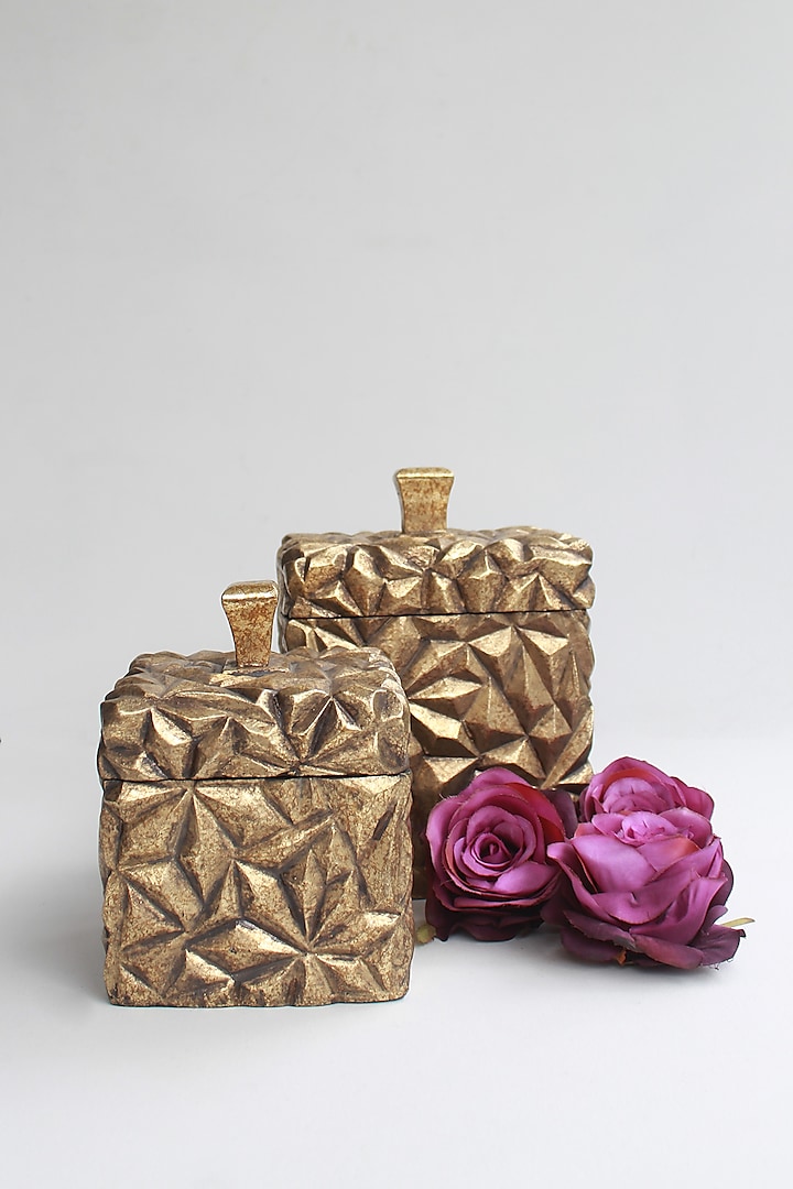 Golden Mahira Wooden Utility Box (L) by Karo at Pernia's Pop Up Shop