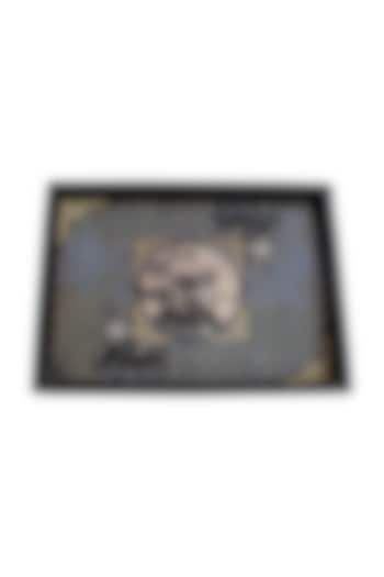 Blue Wooden Aafreen Serving Tray (L) by Karo at Pernia's Pop Up Shop