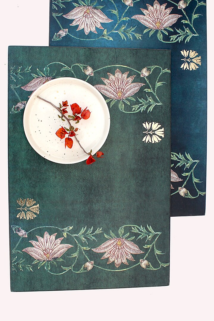 Dark Green MDF Handcrafted Placemat Set by Karo at Pernia's Pop Up Shop