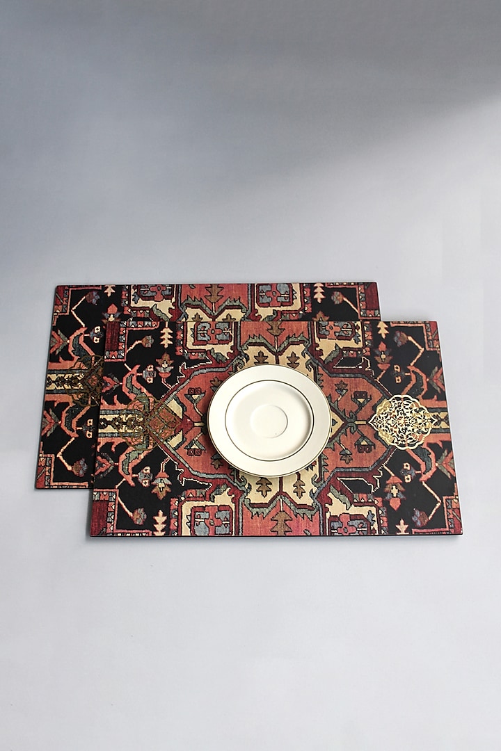 Multi-Colored MDF Handcrafted Placemat Set by Karo