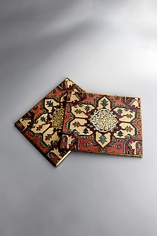 Multi- Colored MDF Handcrafted Trivet set by Karo