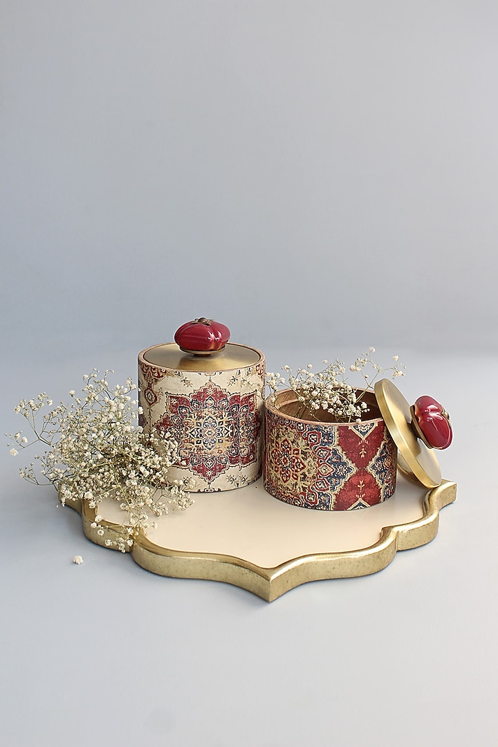 Multi Colored Handcrafted Jars (Set of 2) by Karo