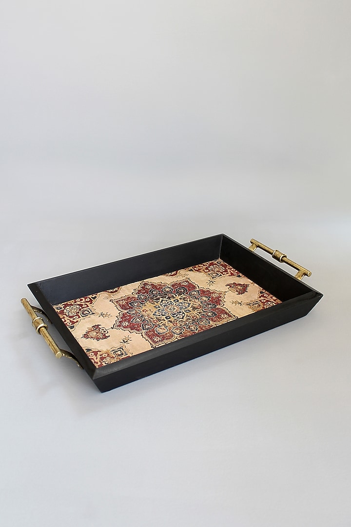 Ivory Handcrafted Wooden Tray by Karo