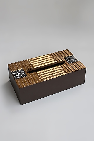 Gold Handcrafted Tissue Box by Karo