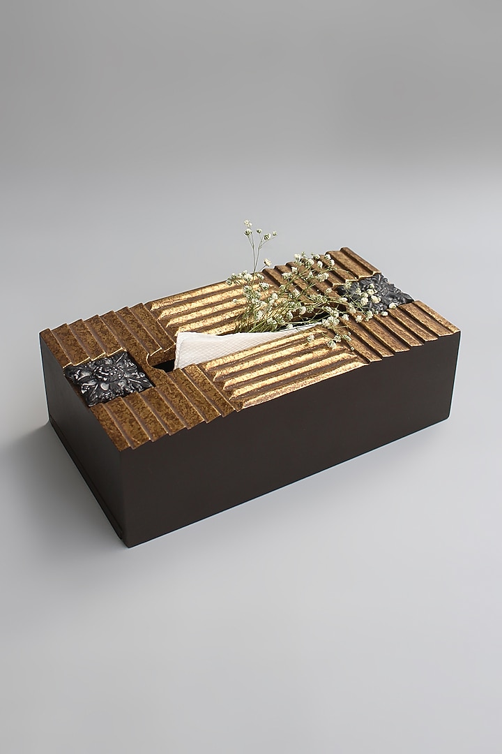 Gold Handcrafted Tissue Box by Karo at Pernia's Pop Up Shop