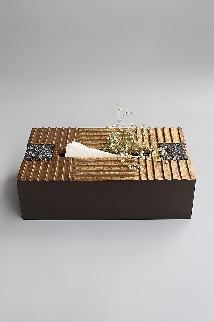 Gold Handcrafted Tissue Box by Karo at Pernia's Pop Up Shop