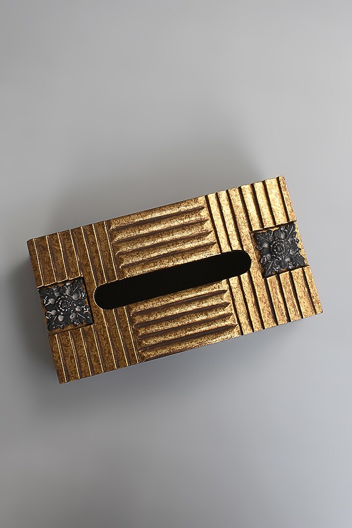 Gold Handcrafted Tissue Box by Karo at Pernia's Pop Up Shop