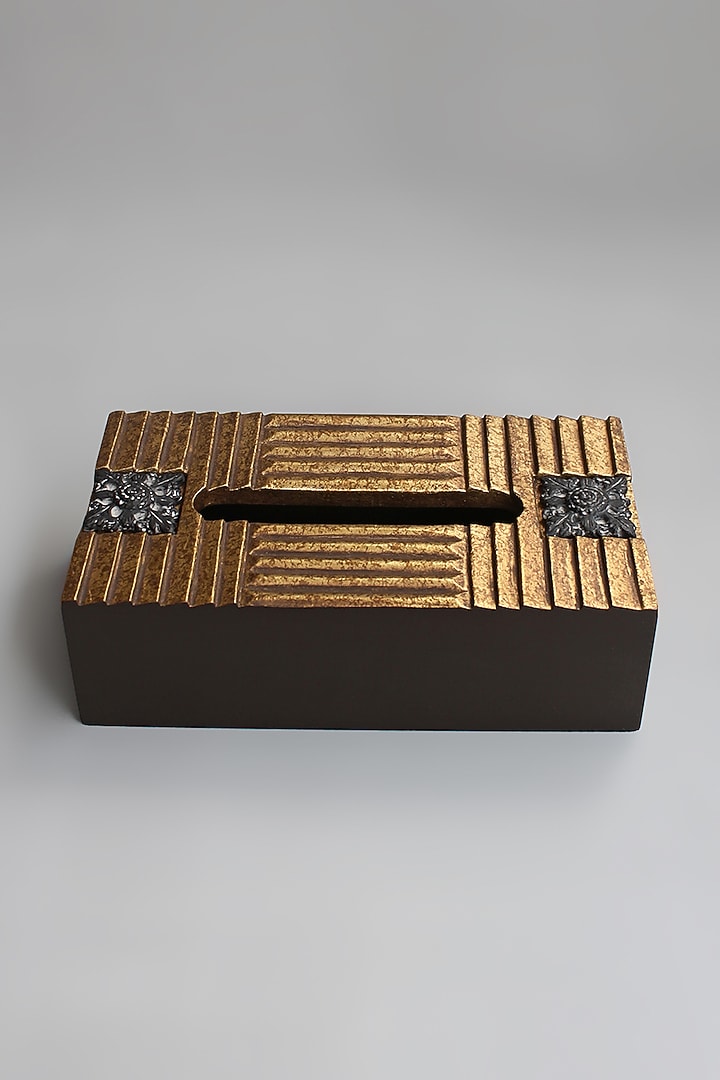 Gold Handcrafted Tissue Box by Karo at Pernia's Pop Up Shop