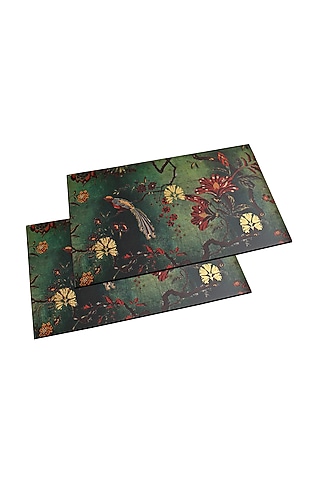 Green Luxurious Placement Mats (Set of 6) by Karo