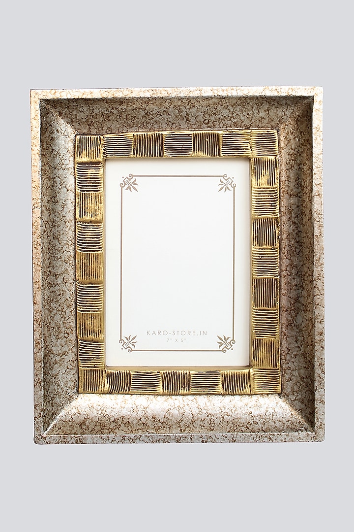 Silver Double Textured Photo Frame by Karo