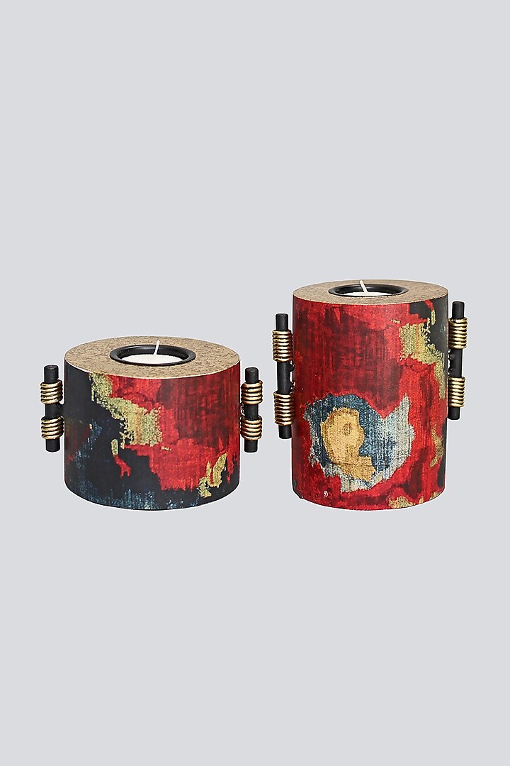 Multi Colored Candle Holders (Set of 2) by Karo