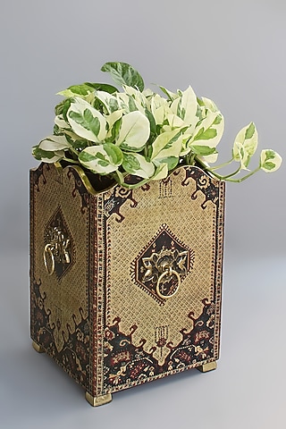 Beige Handcrafted Planter by Karo