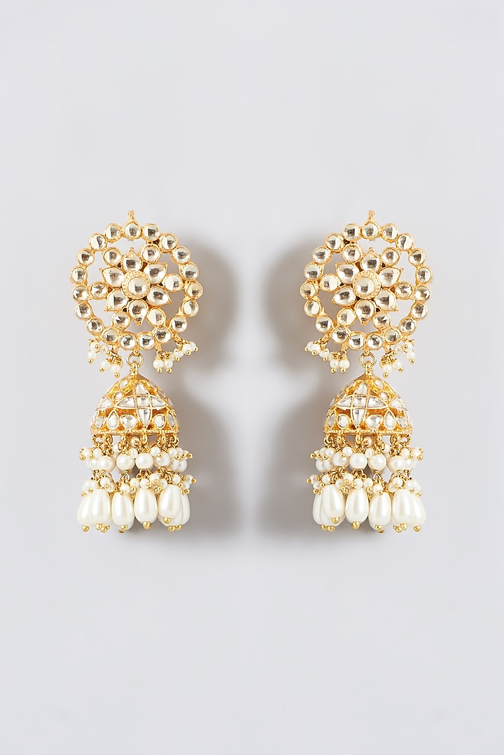 Gold Finish Kundan Polki & Mother Of Pearl Necklace Set by Kreart at Pernia's Pop Up Shop
