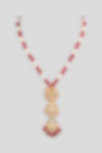 Gold Finish Kundan Polki Pendant Necklace by Kreart at Pernia's Pop Up Shop