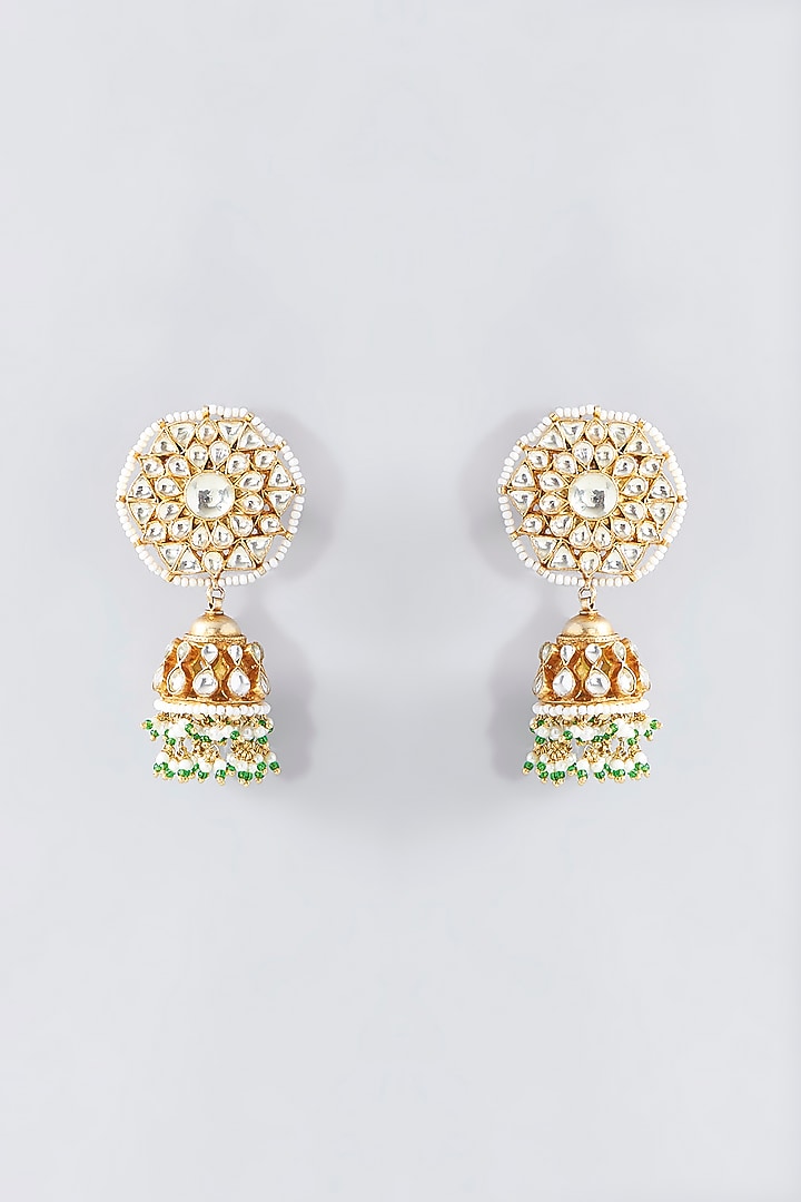 Gold Finish Kundan Polki Choker Necklace Set by Kreart at Pernia's Pop Up Shop