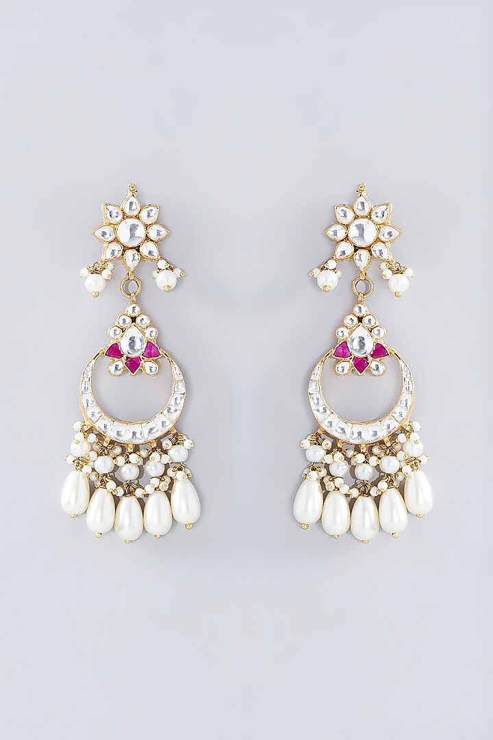 Gold Kundan Polki & Ruby Choker Necklace Set by Kreart at Pernia's Pop Up Shop
