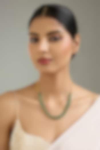 Gold Finish Green Onyx Beaded Mala by Kreart at Pernia's Pop Up Shop
