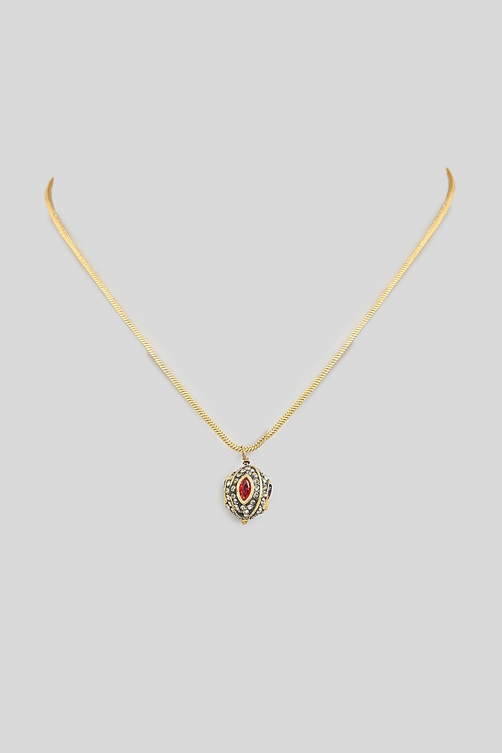 Gold Finish Black Beaded Necklace by Kreart at Pernia's Pop Up Shop