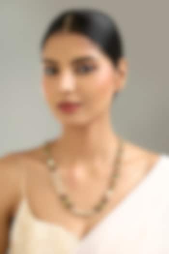 Gold Finish Multi-Colored Beaded & Pearl Necklace by Kreart at Pernia's Pop Up Shop