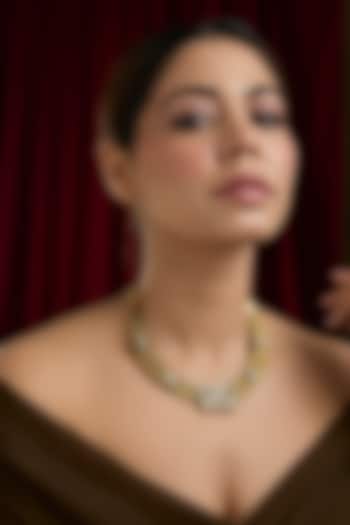 Gold Finish Kundan Polki Hasli Necklace by Kreart at Pernia's Pop Up Shop