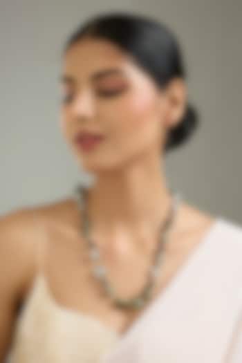 Black Rhodium Finish Baroque Pearl & Black Onyx Necklace by Kreart at Pernia's Pop Up Shop