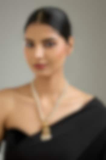Gold Finish Pearl Necklace by Kreart at Pernia's Pop Up Shop