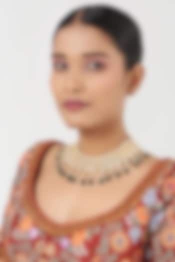 Gold Finish Kundan Polki Necklace by Kreart at Pernia's Pop Up Shop