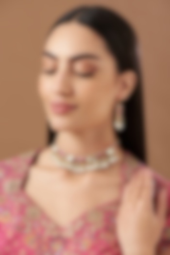 Gold Plated Kundan Polki & Pearls Necklace Set by Kreart at Pernia's Pop Up Shop