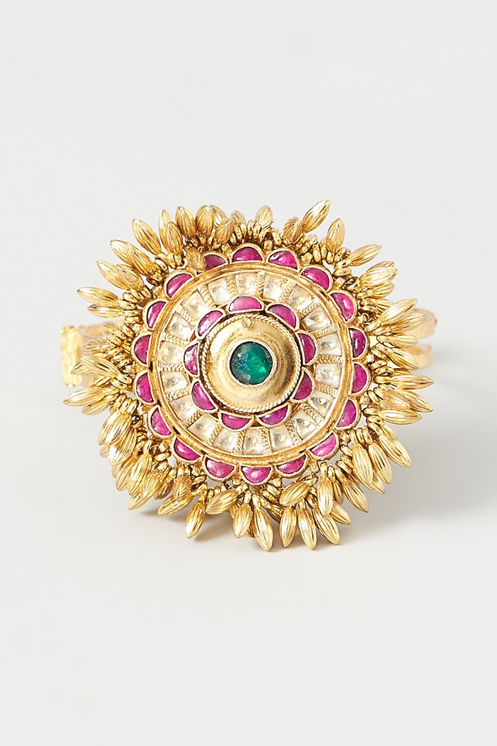 Gold Plated Kundan Polki Bracelet by Kreart at Pernia's Pop Up Shop