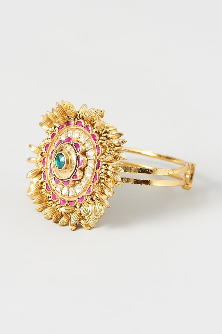 Gold Plated Kundan Polki Bracelet by Kreart at Pernia's Pop Up Shop