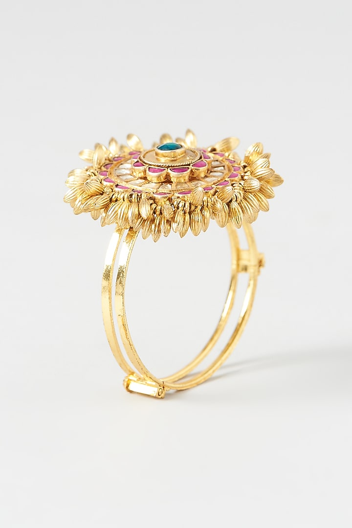 Gold Plated Kundan Polki Bracelet by Kreart at Pernia's Pop Up Shop