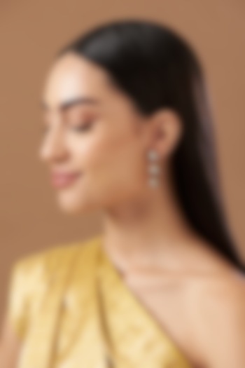 Gold Finish Enameled Kundan Polki Earrings by Kreart at Pernia's Pop Up Shop