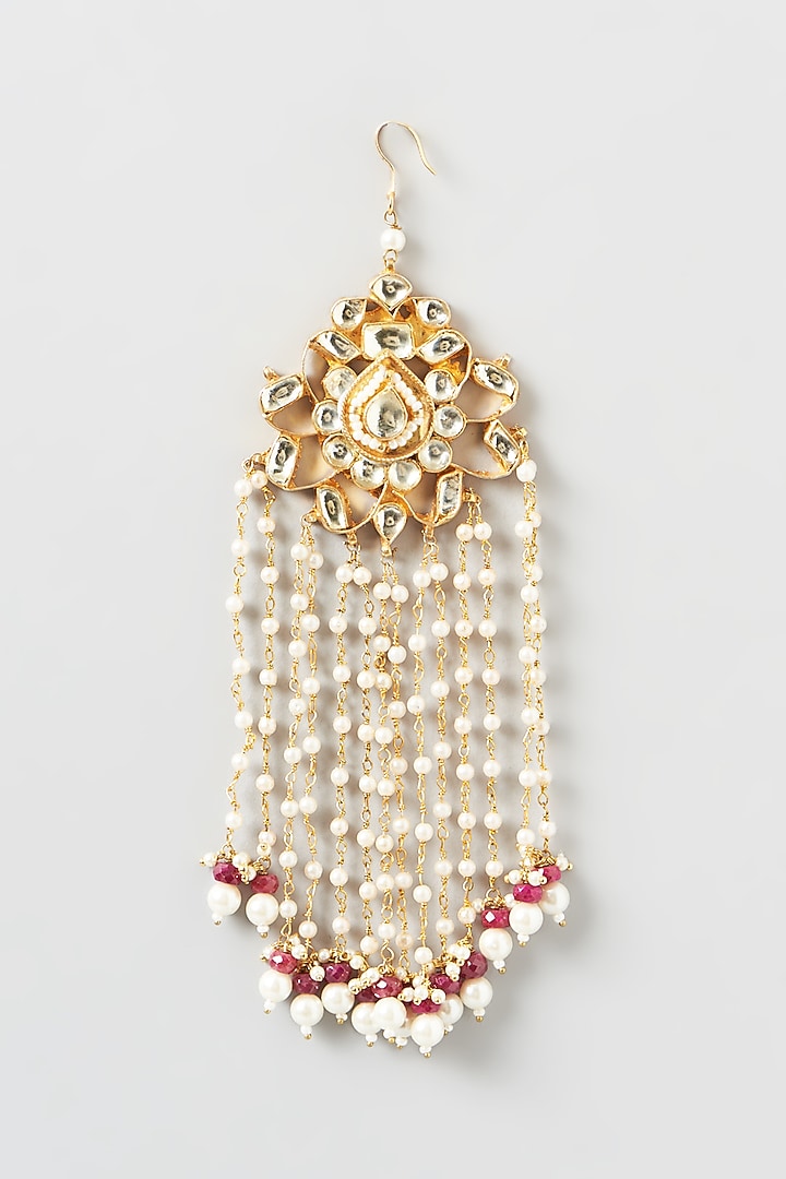 Gold Finish Kundan Polki & Pearls Passa by Kreart at Pernia's Pop Up Shop