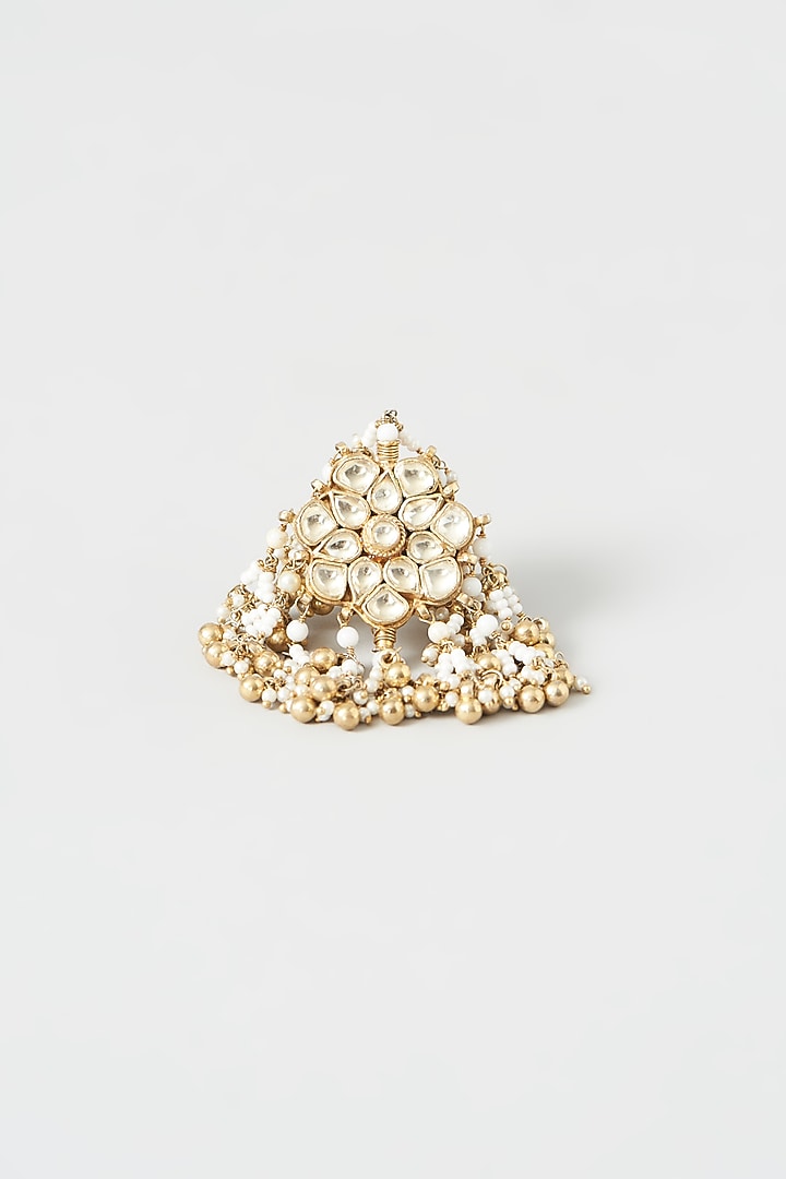 Gold Finish Kundan Polki Ring by Kreart at Pernia's Pop Up Shop
