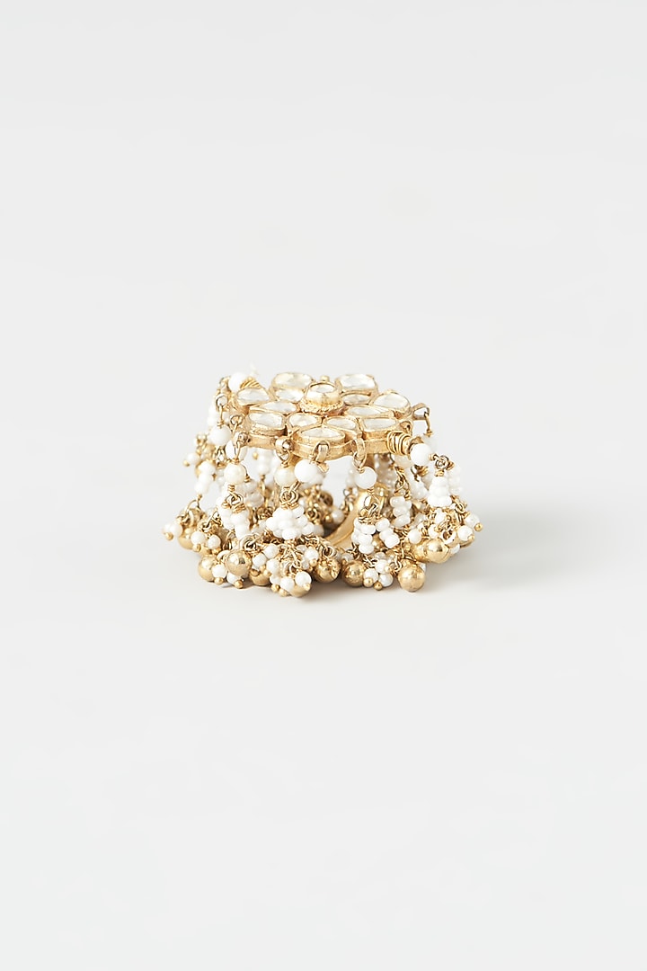 Gold Finish Kundan Polki Ring by Kreart at Pernia's Pop Up Shop