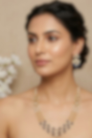 Gold Finish Kundan Polki Necklace Set by Kreart at Pernia's Pop Up Shop