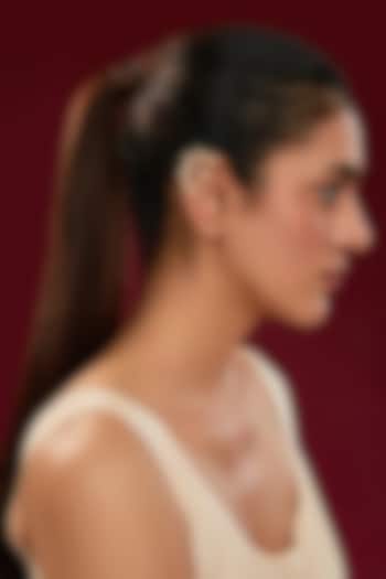 Gold Finish Kundan Polki & Pearl Beaded Stud Earrings by Kreart at Pernia's Pop Up Shop