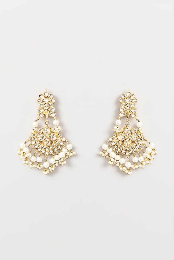Gold Finish Kundan Polki Necklace Set by Kreart at Pernia's Pop Up Shop