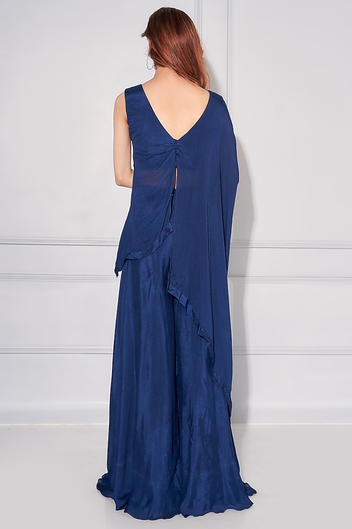Midnight Blue Embellished Kaftan Set by KRESSA at Pernia's Pop Up Shop