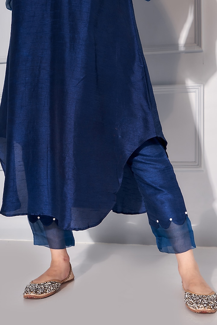 Midnight Blue Embellished Kurta Set by KRESSA at Pernia's Pop Up Shop