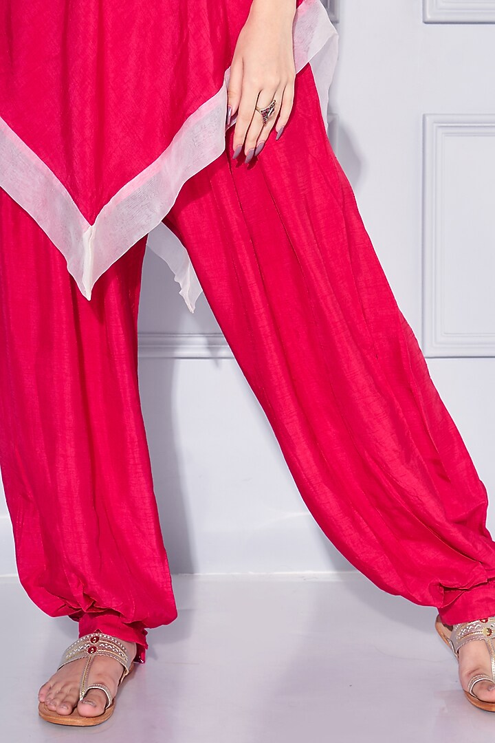 Carmine Red Dupion Silk Kurta Set by KRESSA at Pernia's Pop Up Shop