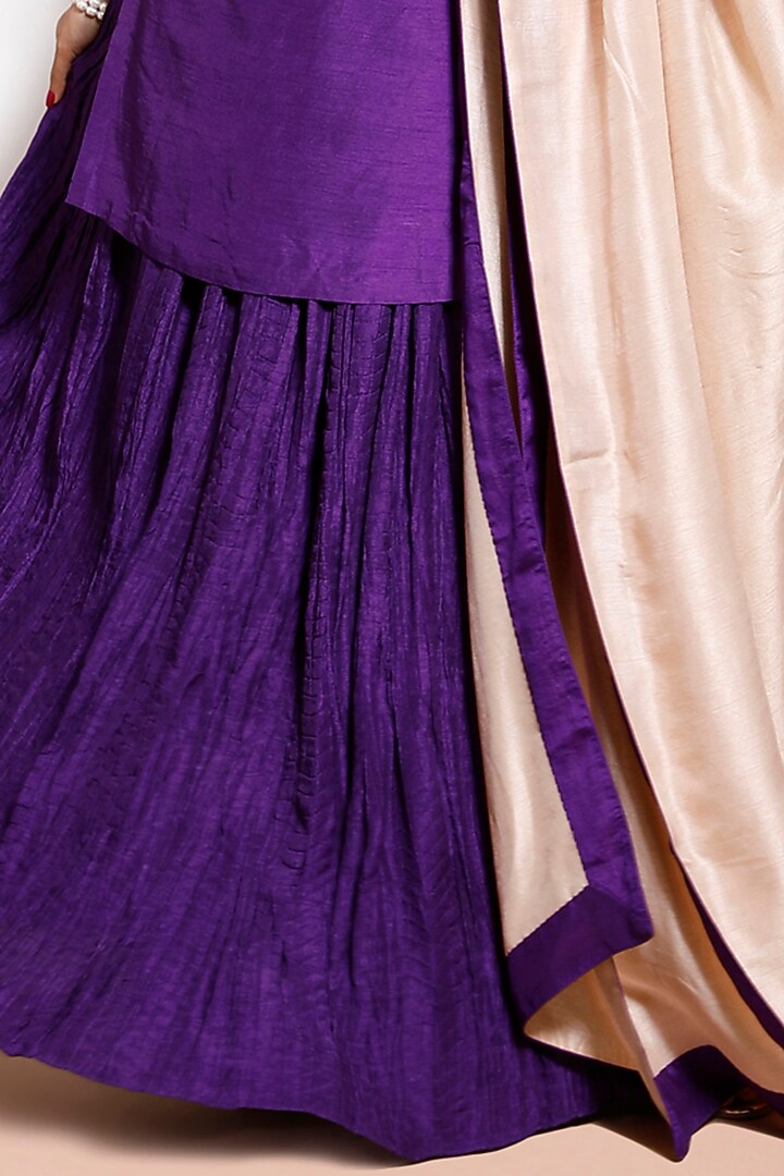 Royal Purple Crushed Lehenga Set by KRESSA at Pernia's Pop Up Shop