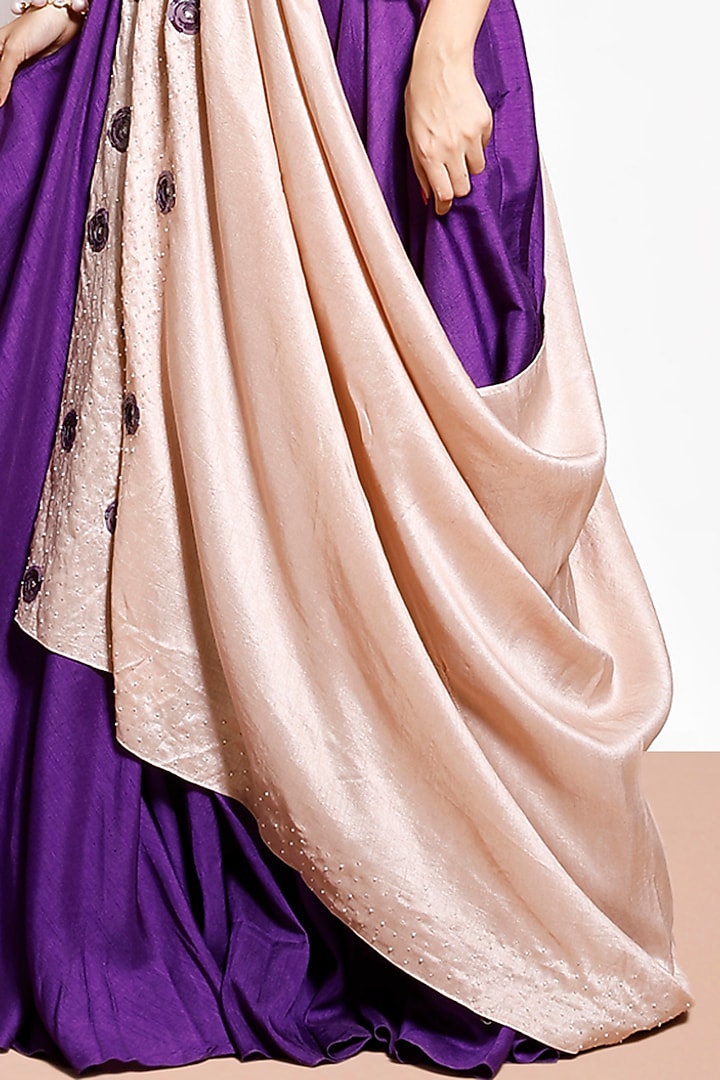 Purple Embroidered Wedding Lehenga Set by KRESSA at Pernia's Pop Up Shop